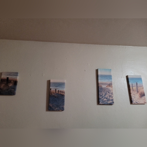 Beach pathway canvas wall art set - Picture 2 of 2